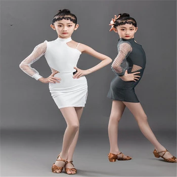  Uus Tulemuslikkuse Tantsu Kostüümid Tüdrukute Etapi Naiste Tantsija Kleit Ladina Kleit Cha Cha Seelik Pikk Varrukas Pits Prindi Segast Varustus