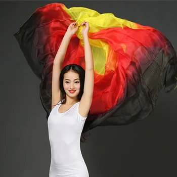  2018 Dancewear Aksessuaar Järkjärguline Värvid Kerge Tekstuuriga Ristkülikukujuline Sall kõhutants 100% Silk Loorid Tantsida Sallide (250cm x 114cm)