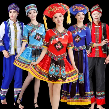  Miao vähemuste Tulemuslikkuse Tujia Meeste Laul Õiglane Festival Tantsu Kostüüm Meeste ja Naiste