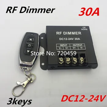  2tk RF Dimmer 3Key DC12-24V 30A Ühe Kanali LED Dimmer Töötleja 3528 5050 Ühte Värvi Ribad Tuled