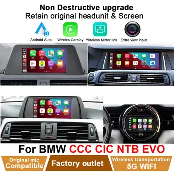  Traadita Carplay Android Auto BMW F30 F31 F20 F21 F10 F01 X5 E70 X6 E71 X3 F25 F48 E84 MINI NBT EVO Süsteemi Peegel Link USB