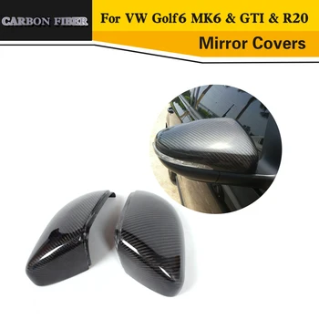  Süsinikkiust Täielik Asendamine küljel peegel hõlmab Caps VW Golf6 MK6 & GTI & R20 2010-2013