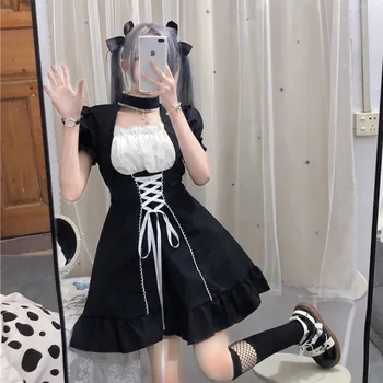  Gooti Neiu Lolita Kleit Armas Jaapani Anime Must Valge Klassikaline Cosplay Neiu Kleit Mehed Ühtne Kohvik Kostüüm Mucama