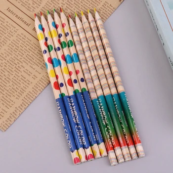  UUED 10TK Loominguline nelja värvi üks tuum värvi pliiats õhuke core vikerkaar pliiats