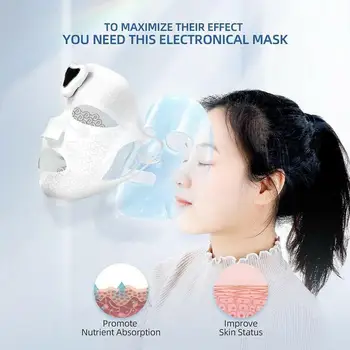  Uus Elektrooniline Mask Microcurrents Face Lift Nahka Valgendama Massager Mask Sidemega Näo Geel Korduvkasutatavad Anti Kirtsutama Seadmed Sili T4K3