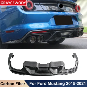  GT500 Stiil Päris Carbon Fiber Auto Tagumine Põrkeraud Huule Difuusor Lõug Refitting Ford Mustang 2015-2021 Auto Muuta Tuning