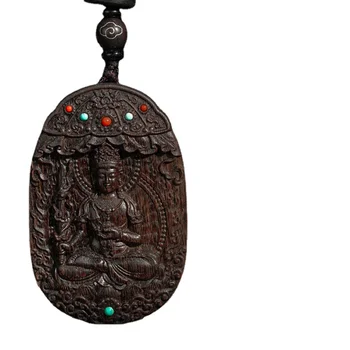  Agarwood Amulett Loomulik Tiiger Aasta Sündi Buddha Sandlipuu Puidust Guanyin Puxian Void Tiibeti Bodhisattva Acalanatha Ripats