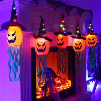  LED Halloween Teenetemärgi Vilkuv Valgus Õudus Gypsophila wizard kõrvits lamp Ghost Festival Kodus Kaunistused Ripuvad Laterna