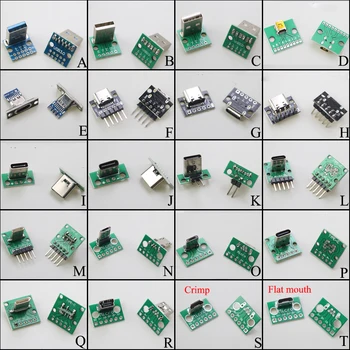  2-10TK Mikro Mini USB Type C 2Pin 3.0 2.0 Naine Mees liides Andmete Laadimise Kaabel Jack Test laual Pin Header 90 Kraadi