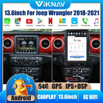  13.6 tolline Android autoraadio Jaoks Jeep Nääkleja 2018-2021 GPS navigation DVD multimeedia auto stereo 2din GPS Stereo Carplay