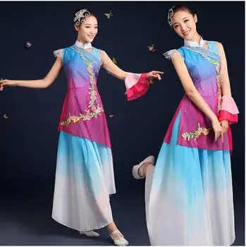  (086) Naissoost fänn tants klassikalise tantsu kostüüm folk kostüüme, tantsu vihmavari tants etapp suvine kleit