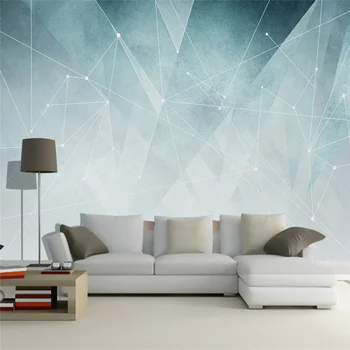  Custom Seinamaaling Tapeet Kaasaegne minimalistlik abstraktne geomeetriline rida diivan Taust Seina Värvimine