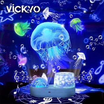  VICKYO 3D Galaxy Ookeani Projektor Öö Valguses Lapsed Sleepping Neoon Lampe Ükssarvik Star Lamp ForChildren on Kingitus Magamistuba Decor