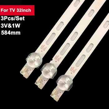  3 Tk/set 584mm 3V 6Lamps TV LED Backlight Ribad TV 32inch HY-A320A8 B35638407 JM-8832K LE-328 HQTV32HD