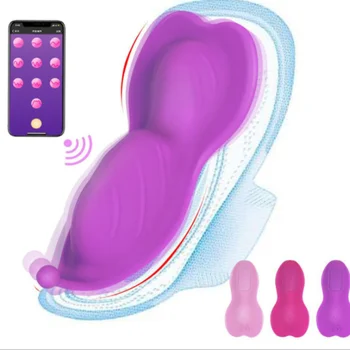  Bluetooth-Liblikas Kantavad Dildo Vibraator Naistele Traadita APP kaugjuhtimispuldiga Vibreeriv Aluspüksid Sugu Mänguasjad Paar Sex Shop