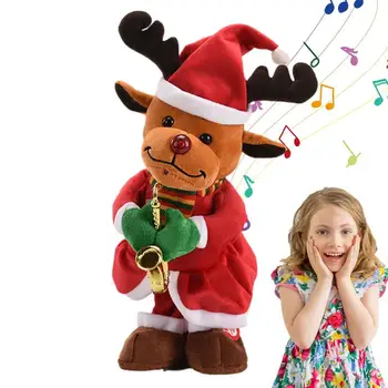  Jõulud Palus Nukud Muusika -, Plüüš-Santa Claus Põhjapõdrad Seisvad Nukk, Mänguasi Armas Kaunistamiseks Palus Mänguasjad, Jõulud Festival