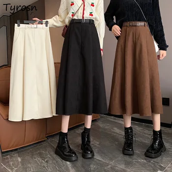  Seelikud Naiste Vintage Streetwear Elegantne Retro Kõik-mängu Faldas Largas Mujer Sügisel Hot Müük korea Fashion Impeeriumi Plisseeritud Seelik