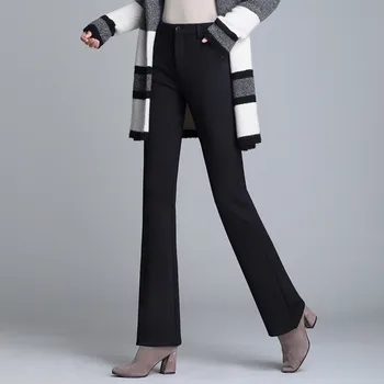  Must Elegantne Office Lady Elastne Vöökoht Põletatud Hem Vabaaja Püksid Tahke Minimalistlik Püksid 2020. Aasta Kevadel Naiste Püksid Püksid