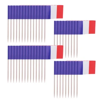  Lipp Prantsusmaa Lipud Dekoratiivsed Korjab Kinni Toothpicktoothpicks Mini Puu-Prantsusmaa Päikese Väljas Kook Tuled Riik Cupcake Sildid
