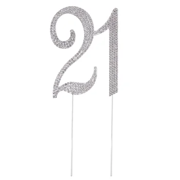  Sünnipäeva Number Cupcake Toppers Crystaldessert Korja 21. Bankett Partei Asjade 21. Teenetemärgi 21Cake Torukübar 