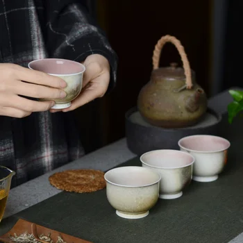  Jingdezhen Kung Fu Tee Tassi Portselan Master Tassi Ühe Tassi Tee Kaussi Gracked Glasuur Ahjus Küpsetatud Tavaline Punane Teaware Tee Tassi Tee Tassi