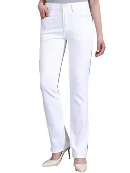  Uus Kevad-Suvel Õhuke Daamid Valged Püksid kõrghoone Sirge Stretch Püksid Naiste Mood Vabaaja Püksid s1187