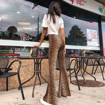  kõrge vöökoht leopard printida põletatud säärised 2020. aasta sügis-talvel naiste mood seksikas bodycon püksid club püksid y2k naiste mood