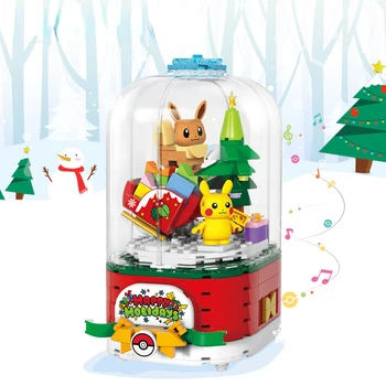  Pokemon seeria animatsiooni Pikachu pöörlevad oktaavi kingitus kasti monteeritud väike graanul ehitusplokk laste töölaua Jõulud kingitus