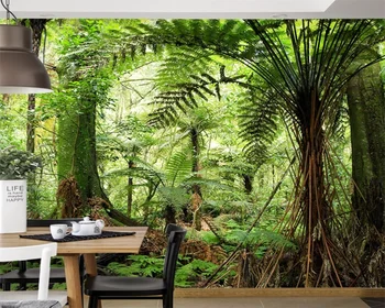  beibehang Kohandatud kaasaegse uus vihmametsade rohelised taimed, Loodus mets, maastik restoran magamistuba taustapildina
