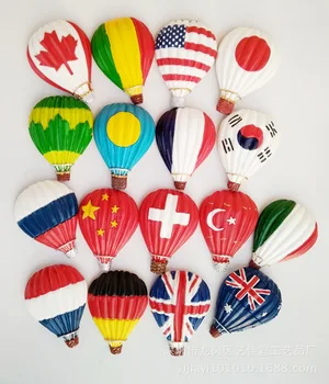  1tk Vaik külmkapimagneteid Hot Air Balloon Kuju Magnet Külmik Decor Hiina Prantsusmaa-Ameerika Jaapan Logo Palli Sõnum Kleebis