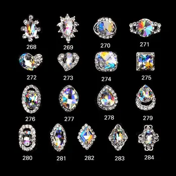  10tk/palju Jaapani trendid stiilis luksus võlusid 3d sulamist AB crystal nail art pulm teenetemärgid kive küüned aksessuaarid