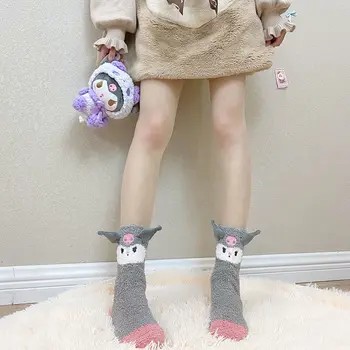  Kawaii Sanrio Cinnamoroll Sokid Anime Kuromi Minu Meloodia Cute Cartoon Girly Süda Talvel Sokid Mänguasi Tüdrukud