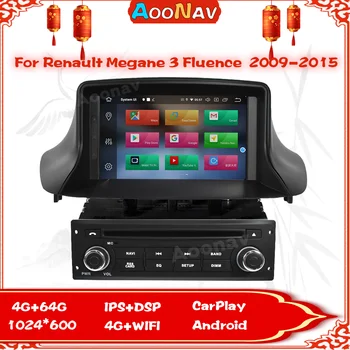  Android 10.0 Car-Stereo-DVD-Mängija, GPS Glonass Navigatsiooni Renault Megane 3 Fluence 4GB RAM Video Multimeedia Ra