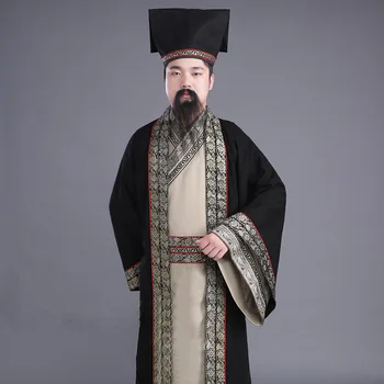  Uute tulijate teadlased pikk kleit Hiina vana kostüüm mees tang sobiks hanfu Hani Dünastia meeste kostüüm