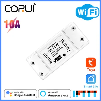  CoRui DIY WiFi Smart Light Switch Tuya/Smart Elu APP Juhtmeta Kaugjuhtimispult Smart Home teha Koostööd Google ' i Kodu Alexa AC90-250V