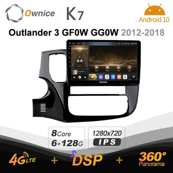  Ownice K7 Android 10.0 Auto Multimeedia Raadio Mitsubishi Outlander 3 GF0W GG0W 2012 - 2018 Video 6G+128G Koaksiaal HDMI 4G LTE