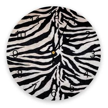  Animal Zebra Karusnaha Tekstuur, Muster PVC Kella elutuba Teenetemärgi Kella Kaasaegne Disain Kodu Decore Seina Digitaalne Kell