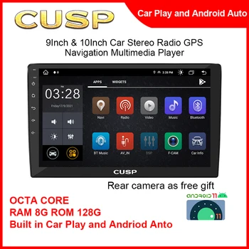  10 Tolline Car Stereo-Radio 8 Core Android 8G+128G Universaalne Android Auto-Kriips Komplekt Ühik Slim Keha Bluetooth Multimeedia Mängija