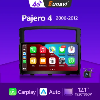  Eunavi 2 DIN Android Auto Raadio Mitsubishi PAJERO 4 2006 - 2014 Auto Multimeedia Mängija Navigaion GPS Carplay 4G 2din Nr DVD