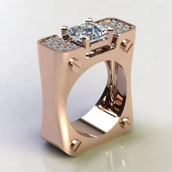  2020. aasta Uus Punk Stiilis Ring Crystal Miniatuurne Inkrusteeritud Tsirkoon Lai, Suur Ring Meeste Luksuslik Täielik Käsi Set