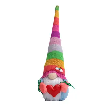  Vikerkaar Gnomes Decor Värvikas Gnomes Kaunistused Gay Pride Kääbus Nukk 14in Triipudega Müts Disain Vikerkaar Teenetemärgi Astmeline Tra
