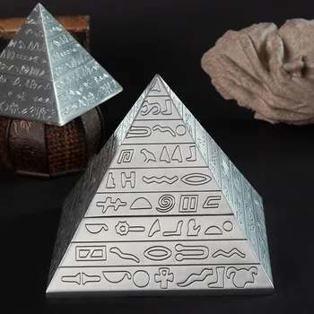  Sunchamo Loominguline Suur Vintage Egiptuse Metallist Nikerdatud Püramiid Tuhatoosi Kaanega Kodu Sisustamiseks Kingitus Tuha Sahtel Hallituse Kaasaskantav Kingitused