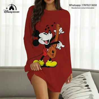 Sügisel 2022 Naiste Uued Disney Brand Boho Stiil Mickey ja Minnie Anime Printida Moe Casual Sexy Pool Daamid Homewear Y2K
