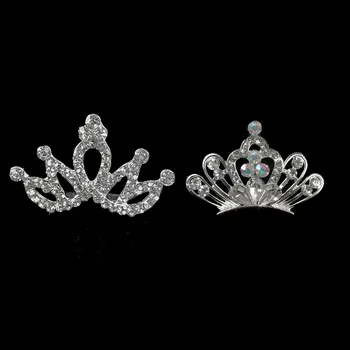  2021New 50tk Rhinestone Crown Kaunistustest Nupud DIY Juuksed Bowknot Lill Pulm Teenetemärgi Käsitöö Asjade QW34-QW35