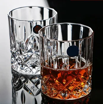  Ring Klaas Plii-vaba kuumakindel Läbipaistev Kristall Õlu Viski Konjak Vodka Cup Multi Muster Drinkware Baar Kingitused