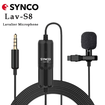  SYNCO Lav-S8 Professionaalne Lavalier Juhtmega Mikrofon Audio Lavalier Condensador Mic Täielik 360° Heli Korja
