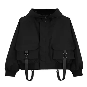  Kapuutsiga tööd jope Must mantel uus poiste mood brändi PI Shuai funktsiooni ilus korea versiooni trend sügis jope
