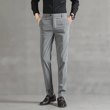  2022 Uus Meeste Triip Ametliku Kleit, Lühikesed Püksid Kevad Sügis Ülikond Püksid Puuvillased Meeste Slim Vabaaja Püksid Äri-Pulm