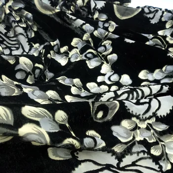  Lepinguosalise Kleit Riie Flokeeritud vaibad DIY Põletada, Silk Rayon Cheongsam Pehme Lill Materjali Pulm Cosplay Kleit Materjal Riie