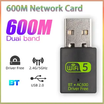  600Mbps USB Wifi Adapter 2.4 GHz+5GHz Antenn, USB-Ethernet Lan Wifi Dongle Võrgu Kaart Dual Band, Wi Fi-Adapter PC/Sülearvuti